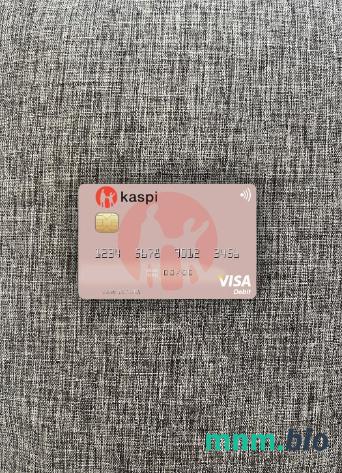 Kazakhstan Kaspi bank visa obciążyć card wygląd fotograficzny skan PSD + zdjęcie